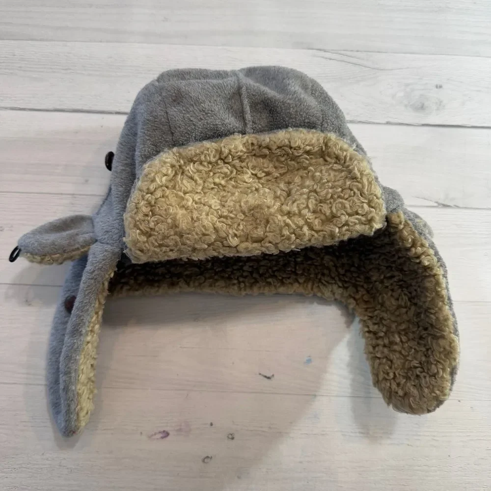 Gap kids grey Sherpa trapper hat youth small/medium